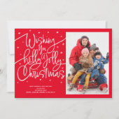 Ik wens u een Holly Jolly-kerstfeestkaart Feestdagenkaart (Voorkant)