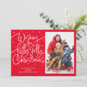 Ik wens u een Holly Jolly-kerstfeestkaart Feestdagenkaart (Staand voorkant)