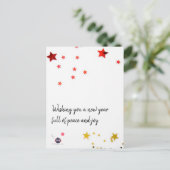 Ik wens u een nieuw jaar vol vrede en vreugde. briefkaart (Staand voorkant)