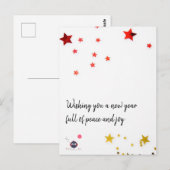 Ik wens u een nieuw jaar vol vrede en vreugde. briefkaart (Voorkant / Achterkant)