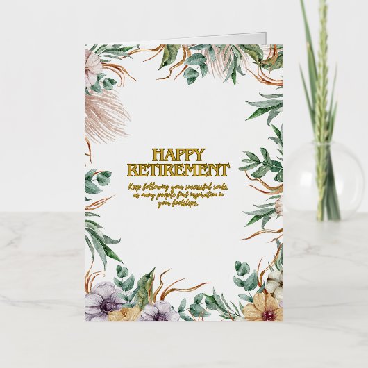 "Ik wens u een ontspannend en lonend pensioen!" (Voorkant)