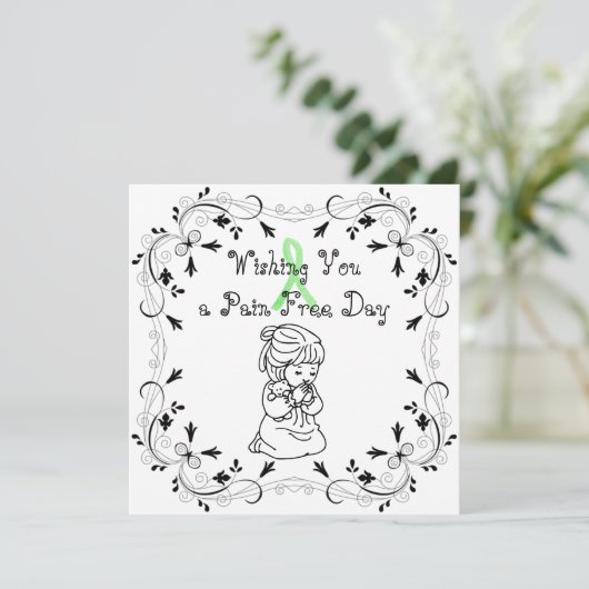 Ik wens u een Pain Free Day Kaart voor patiënten m (Staand voorkant)