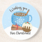 Ik wens u een plezier met deze kerstkoffie Cera Zandsteen Onderzetter (Voorkant)