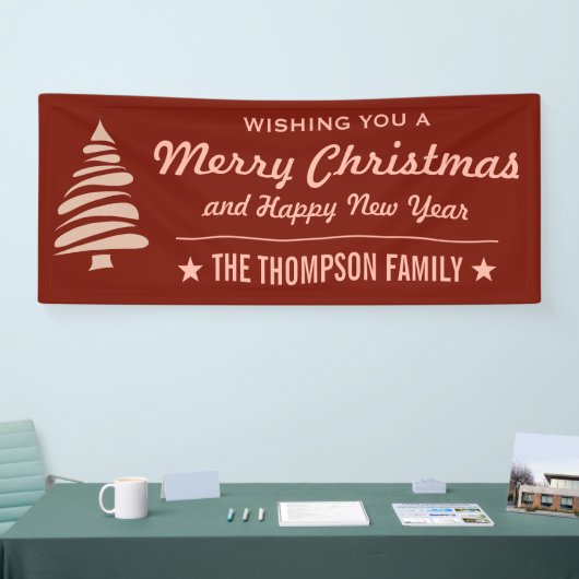 Ik wens u een prettig kerstfeest | Aangepaste Rode Spandoek (Beurs)