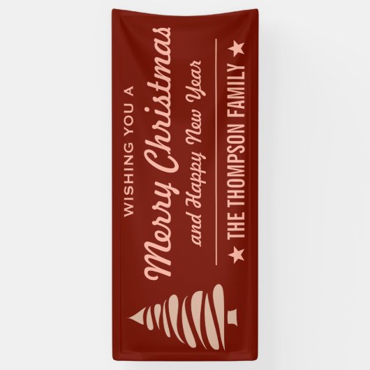 Ik wens u een prettig kerstfeest | Aangepaste Rode Spandoek (Verticaal)