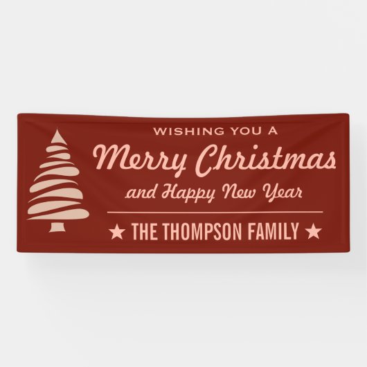 Ik wens u een prettig kerstfeest | Aangepaste Rode Spandoek (Horizontaal)