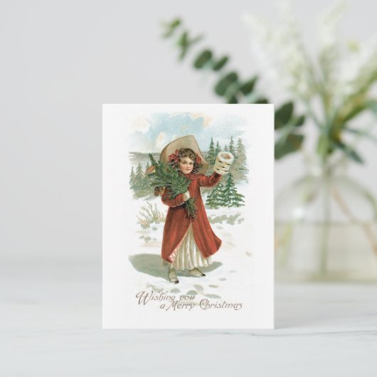 Ik wens u een prettig kerstfeest feestdagenkaart (Staand voorkant)