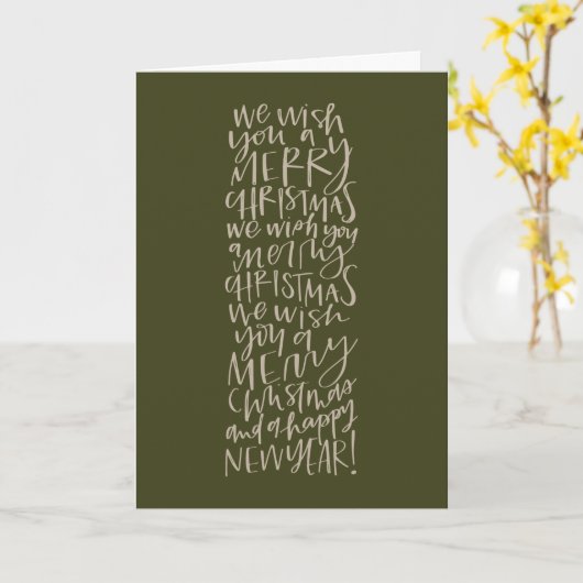 Ik wens u een prettig kerstfeest in het groene Wen Kaart (Gele Bloem)