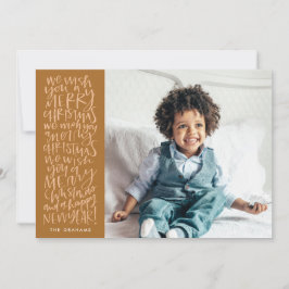 Ik wens u een prettig kerstfeest met een verbrande feestdagenkaart