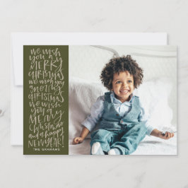 Ik wens u een prettig kerstfeest op de Evergreen-f Feestdagenkaart