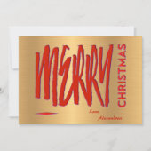 Ik wens u een prettig kerstrood elegant modern feestdagenkaart (Voorkant)