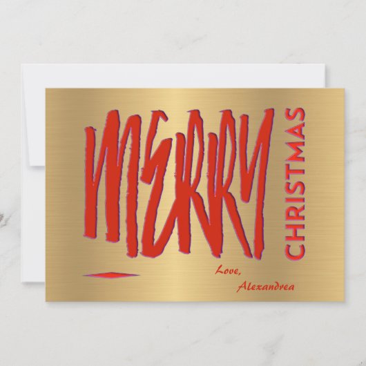 Ik wens u een prettig kerstrood elegant modern feestdagenkaart (Voorkant)