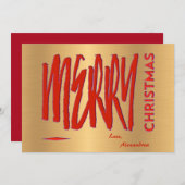 Ik wens u een prettig kerstrood elegant modern feestdagenkaart (Voorkant / Achterkant)