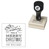 Ik wens u een prettig kerststempel met een persoon rubberstempel (Gestempeld)