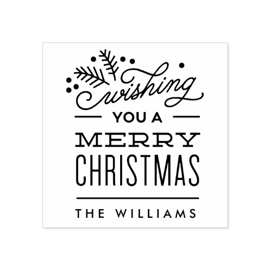 Ik wens u een prettig kerststempel met een persoon rubberstempel (Afrduk)