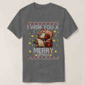 Ik wens u een prettige feestelijke kerstkerstkerst t-shirt (Design voorkant)