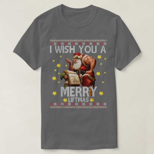 Ik wens u een prettige feestelijke kerstkerstkerst t-shirt (Design voorkant)
