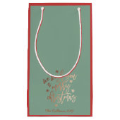 Ik wens u een prettige Folie kerstkleuren Klein Cadeauzakje (Voorkant)