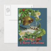 Ik wens u een prettige  Kaart voor Kerstmis (Voorkant / Achterkant)