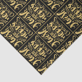 Ik wens u een prettige kerstbla en een gouden typo tissuepapier (Detail)