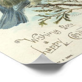 Ik wens u een prettige kerstdag,  blauwe vogel poster (Hoek)