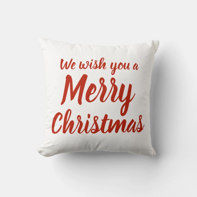 Ik wens u een prettige kerstfeestdag met rood wit  kussen (Voorkant)