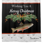 Ik wens u een prettige kerstforel douchegordijn (Voorkant)