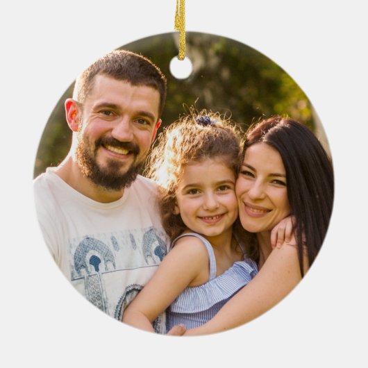 Ik wens u een prettige kerstfoto met Floral Keramisch Ornament (Achterkant)