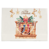 Ik wens u een prettige kersthapje groot cadeauzakje (Achterkant)