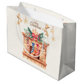 Ik wens u een prettige kersthapje groot cadeauzakje (Achterkant Gekanteld)