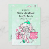 Ik wens u een prettige kerstluis feestdagenkaart (Voorkant / Achterkant)