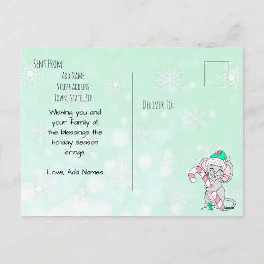 Ik wens u een prettige kerstluis feestdagenkaart (Achterkant)