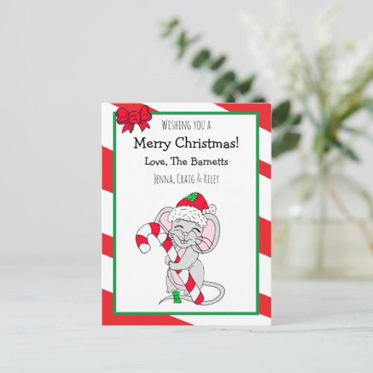 Ik wens u een prettige kerstluis feestdagenkaart (Staand voorkant)