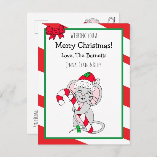 Ik wens u een prettige kerstluis feestdagenkaart (Voorkant / Achterkant)