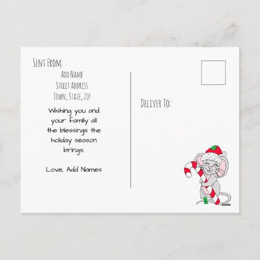 Ik wens u een prettige kerstluis feestdagenkaart (Achterkant)