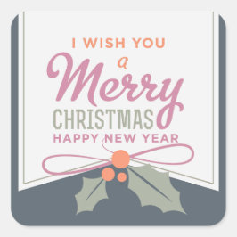 Ik wens u een prettige kersttactiek vierkante sticker