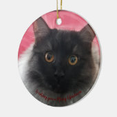 Ik wens u een prettige kerstzwarte zilverragdoll keramisch ornament (Links)