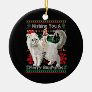Ik wens u een prettige swiftmas lelijke kerst keramisch ornament