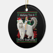Ik wens u een prettige swiftmas lelijke kerst keramisch ornament (Links)