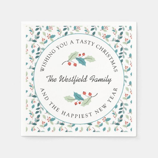 Ik wens u een smakelijk kerstfeest servet (Voorkant)
