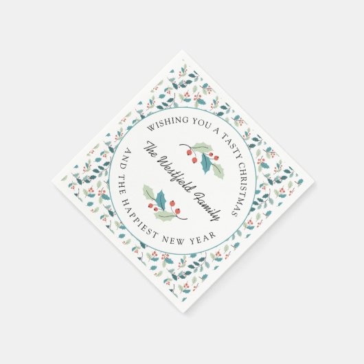 Ik wens u een smakelijk kerstfeest servet (Hoek)