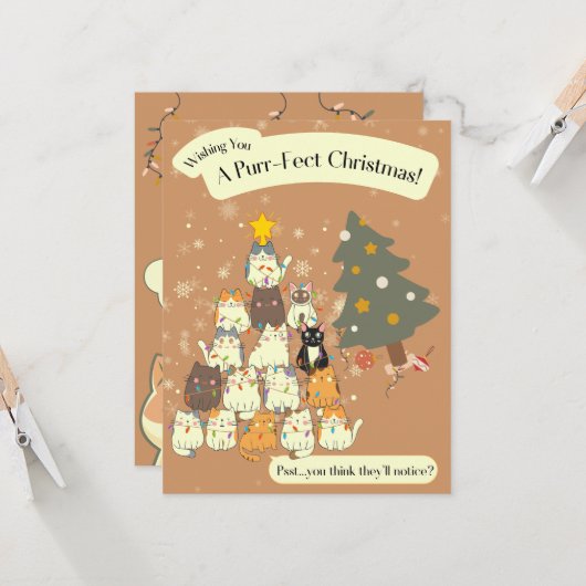 Ik wens u een Spinnende kerstkaart Kaart (Voorkant / Achterkant in situ)