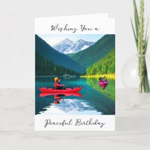Ik wens u een vredige verjaardag   Kajakken thema Kaart