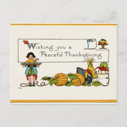 Ik wens u een vreedzame Thanksgiving Briefkaart (Voorkant)