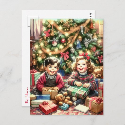 Ik wens u een vrolijk kerstfeest briefkaart (Voorkant / Achterkant)