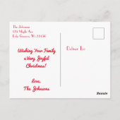 Ik wens u een vrolijk kerstfeest briefkaart (Achterkant)