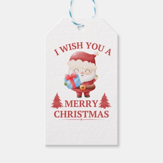 Ik wens u een vrolijk kerstfeest cadeaulabel (Voorkant)