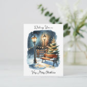 Ik wens u een vrolijk kerstfeest en een gelukkig n briefkaart (Staand voorkant)