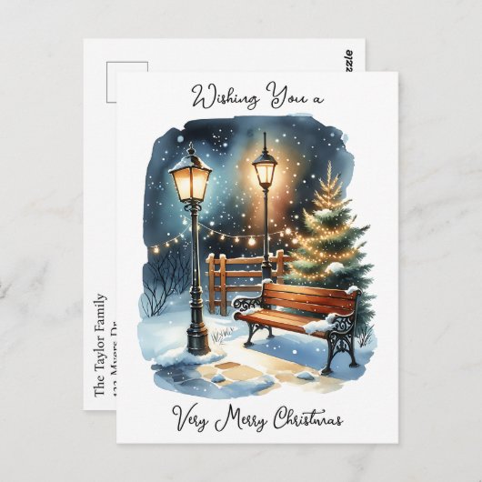 Ik wens u een vrolijk kerstfeest en een gelukkig n briefkaart (Voorkant / Achterkant)