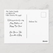 Ik wens u een vrolijk kerstfeest en een gelukkig n briefkaart (Achterkant)